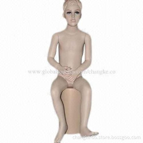 Boy Sitting Mannequin with Wig, Made of Fiberglass